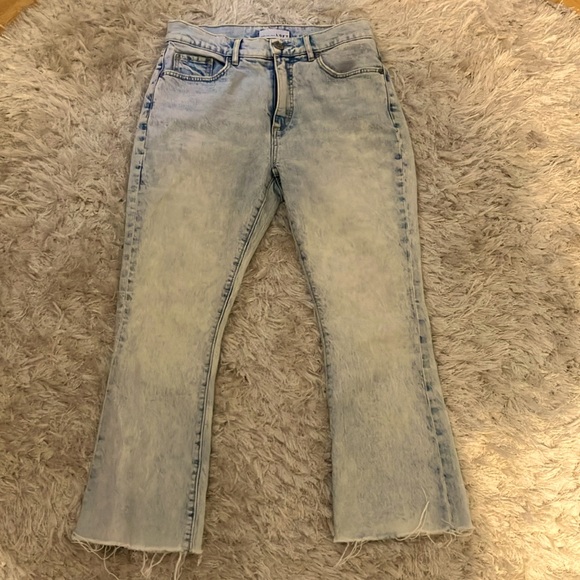 LOFT Denim - LOFT high waist kick crop raw hem slight flare jeans EUC 26 2 may be petite